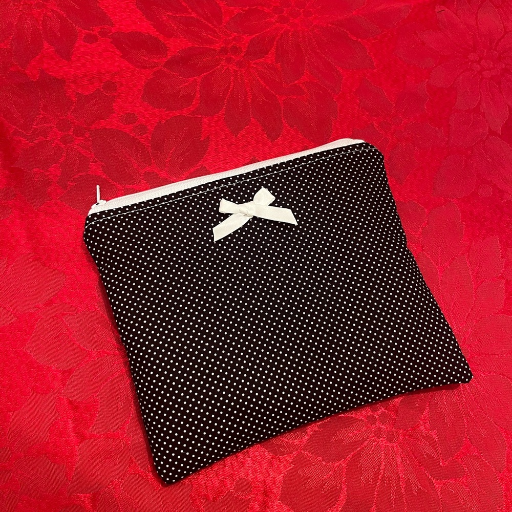 Black and White Polka Dot Pouch